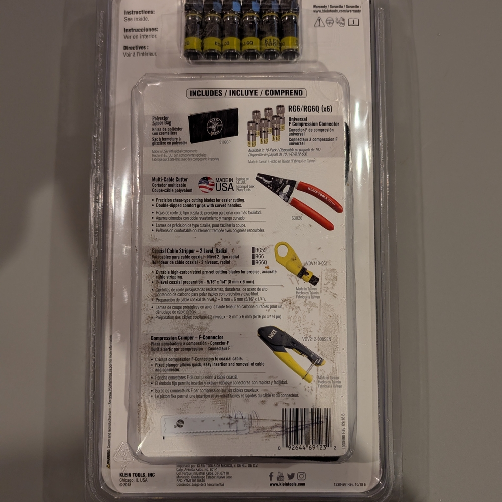 Klein Tools Coax Installation Kit - Red and Yellow Multi Cable Cutter - Picture 2 of 2